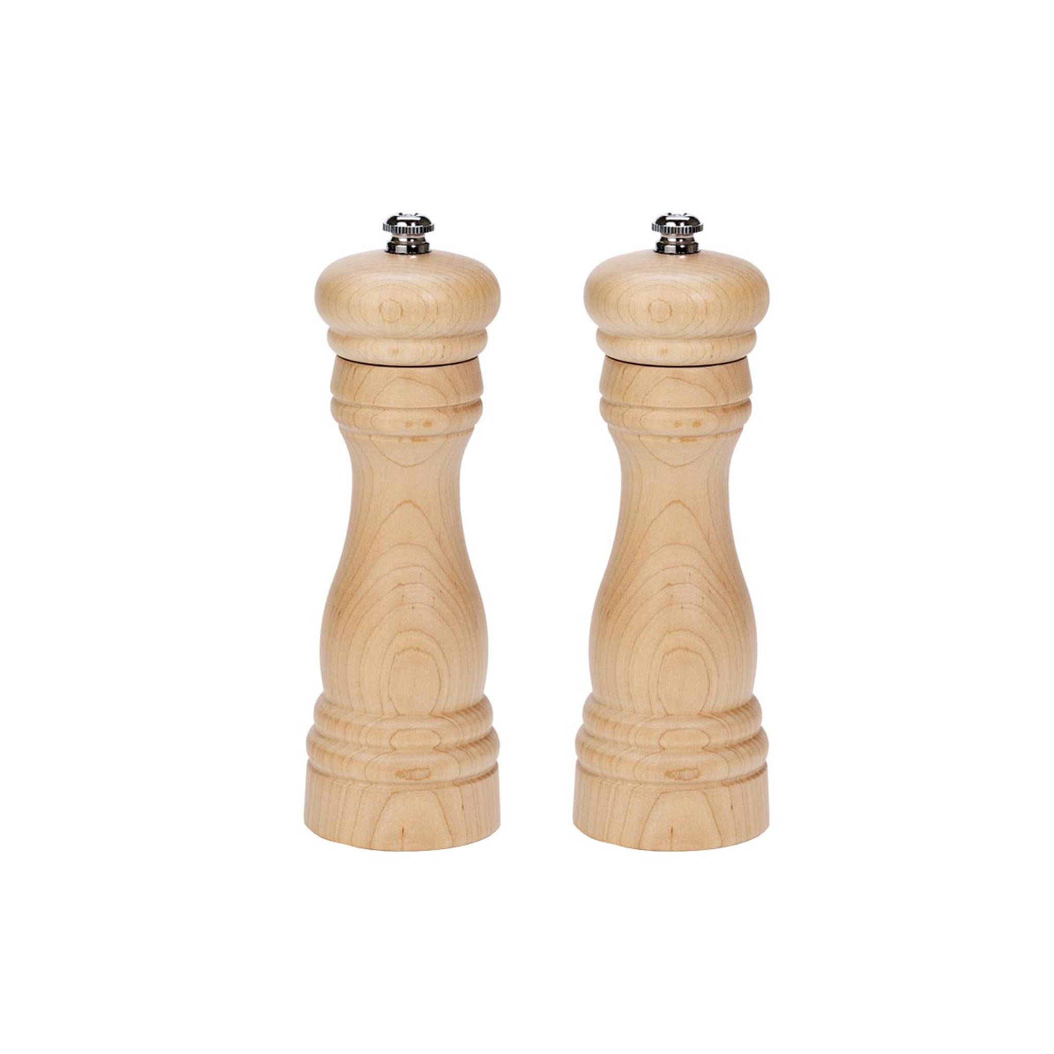 Mini Wood Pepper Mill and Salt Grinder Set Walnut and Maple 