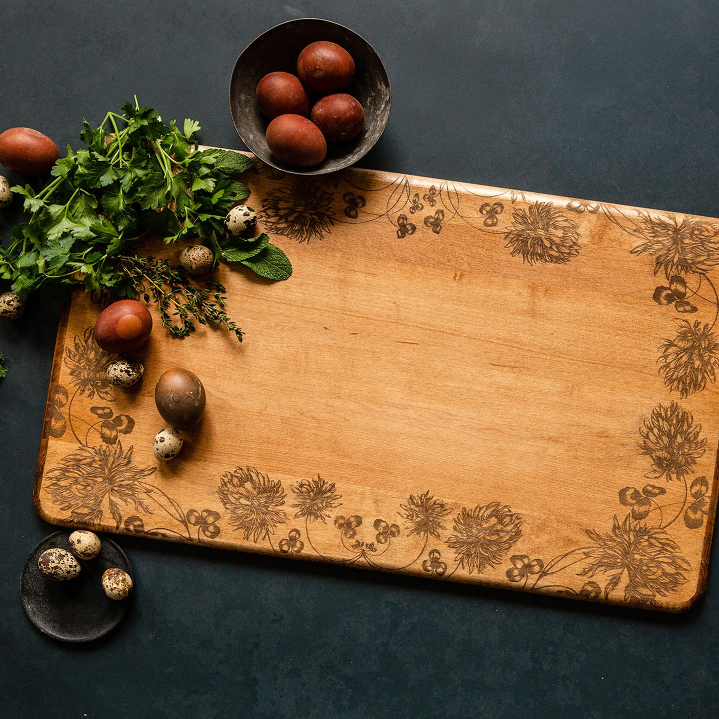 Laura Zindel Maple Artisan Serving Board -Clover