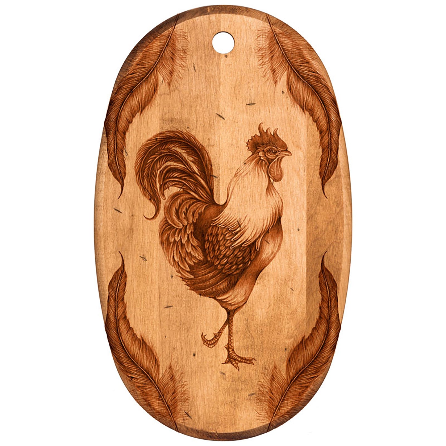 Laura Zindel Maple Artisan Oval Board - Rooster