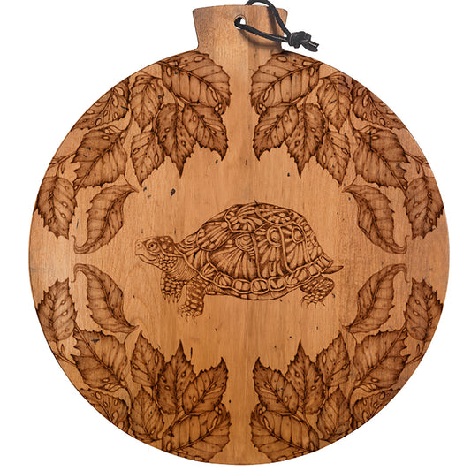 Laura Zindel Artisan Round Serving Board-Box Turtle