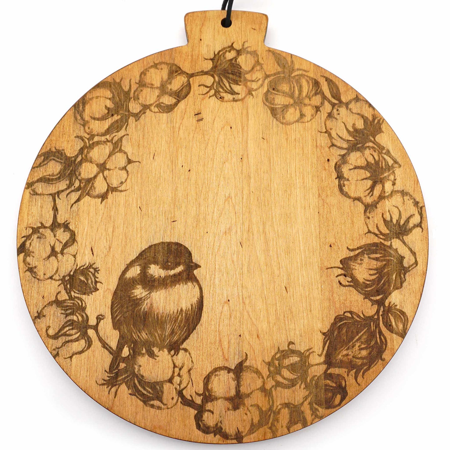 Laura Zindel Artisan Round Serving Board-Chickadee