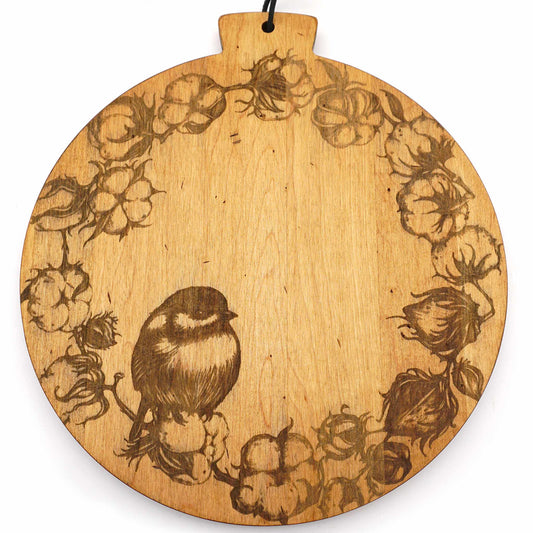 Laura Zindel Artisan Round Serving Board-Chickadee