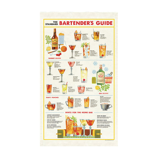 Cavallini Tea Towel-Bartender's Guide