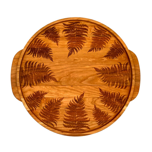 Laura Zindel Cherry Round Serving Tray-Ferns