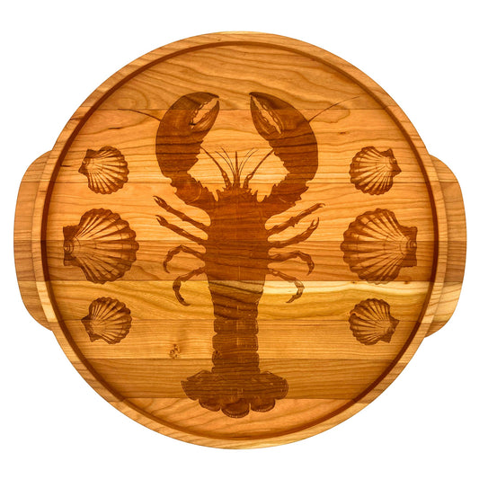 Laura Zindel Cherry Round Serving Tray-Lobster