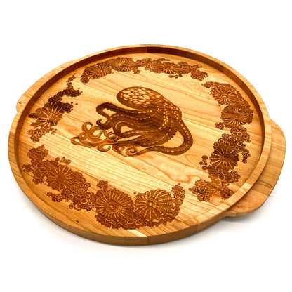 Laura Zindel Cherry Round Serving Tray-Octopus