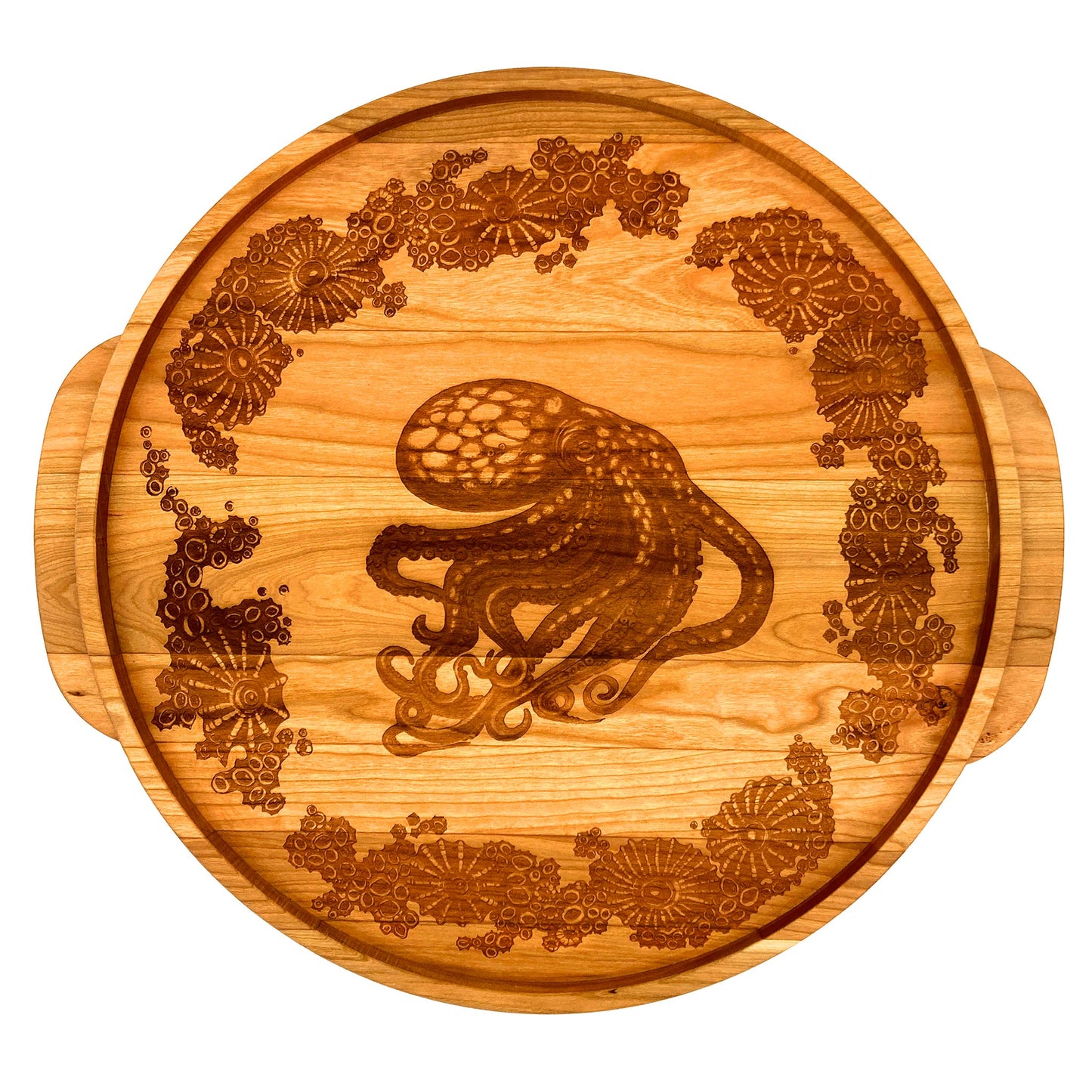 Laura Zindel Cherry Round Serving Tray-Octopus