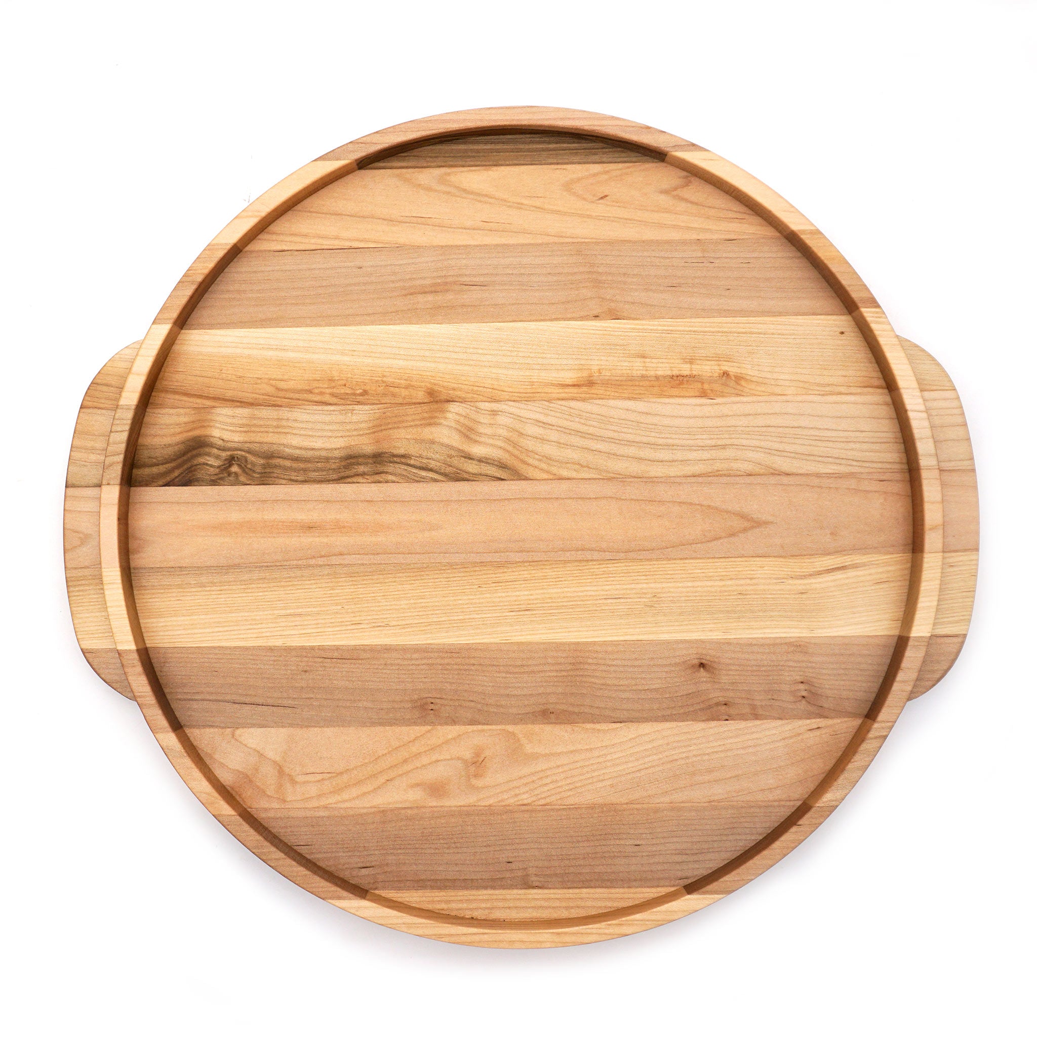 Round wood hot serving tray