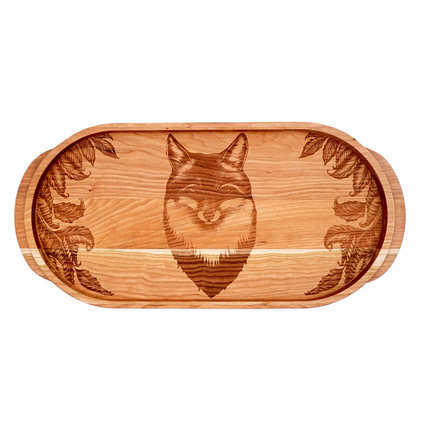 Laura Zindel Cherry Oval Wooden Serving Tray -Fox