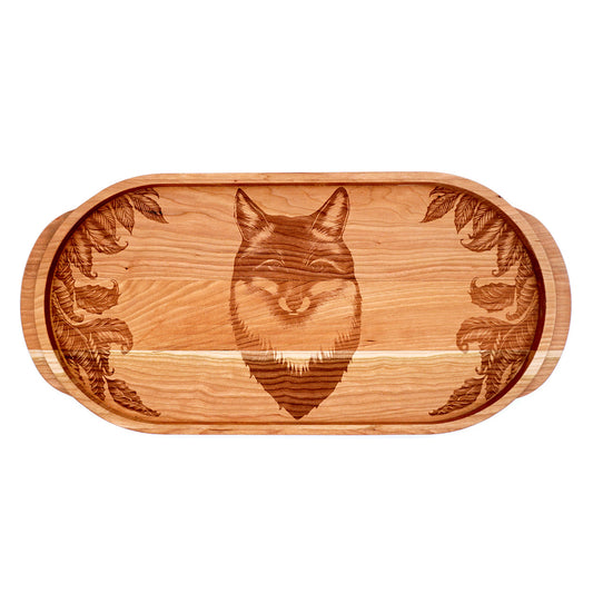 Laura Zindel Cherry Oval Wooden Serving Tray -Fox