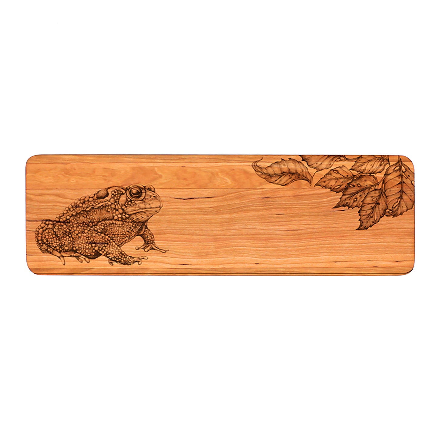 Laura Zindel Cherry Essential Serving Board-Toad + Birch Leaves