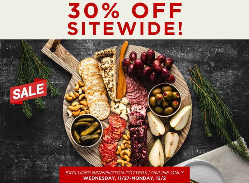 30% off sitewide excluding Bennington Potters.  Valid online only. Wednesday, 11/27- Monday, 12/2.  