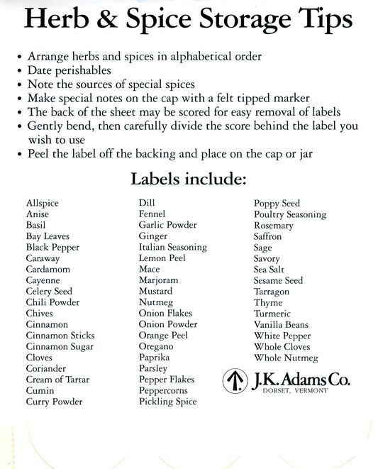 Spice Jars + Labels | JK Adams