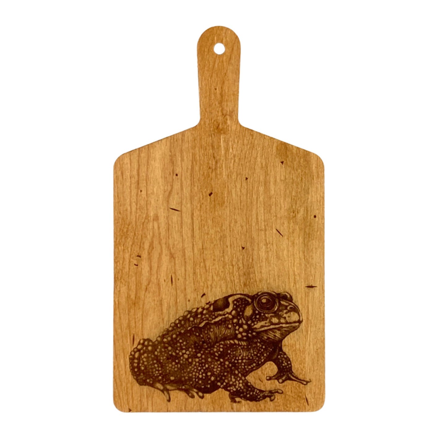 Laura Zindel Artisan Maple Rectangle Handled Serving Board - American Toad