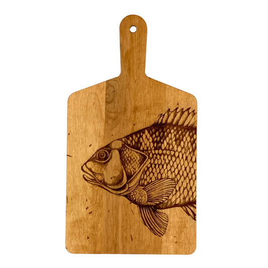 Laura Zindel Artisan Maple Rectangle Handled Serving Board -Rock Bass