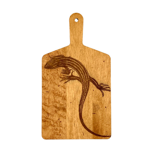 Laura Zindel Artisan Maple Rectangle Handled Serving Board -Lizard