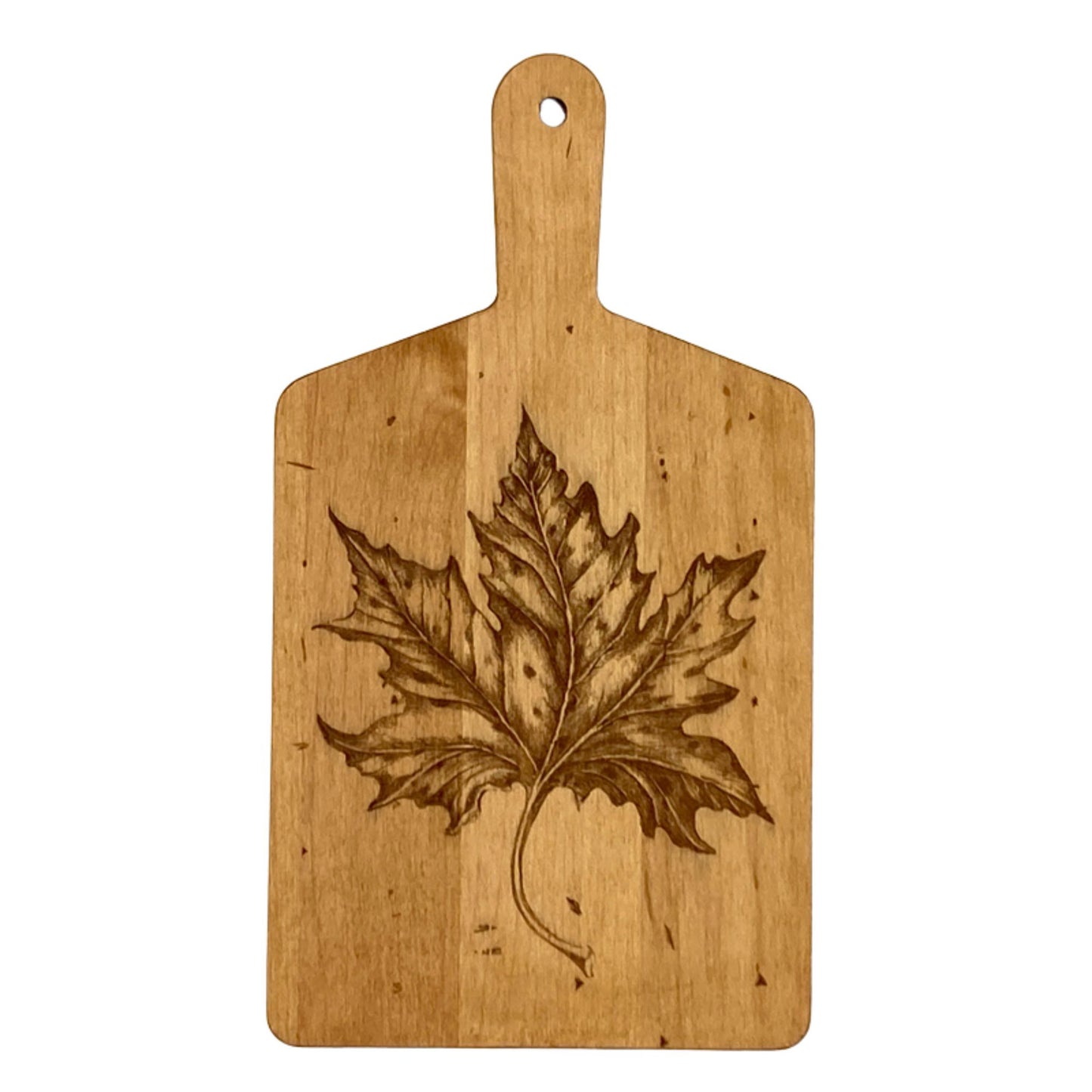 Laura Zindel Artisan Maple Rectangle Handled Serving Board -Maple Leaf