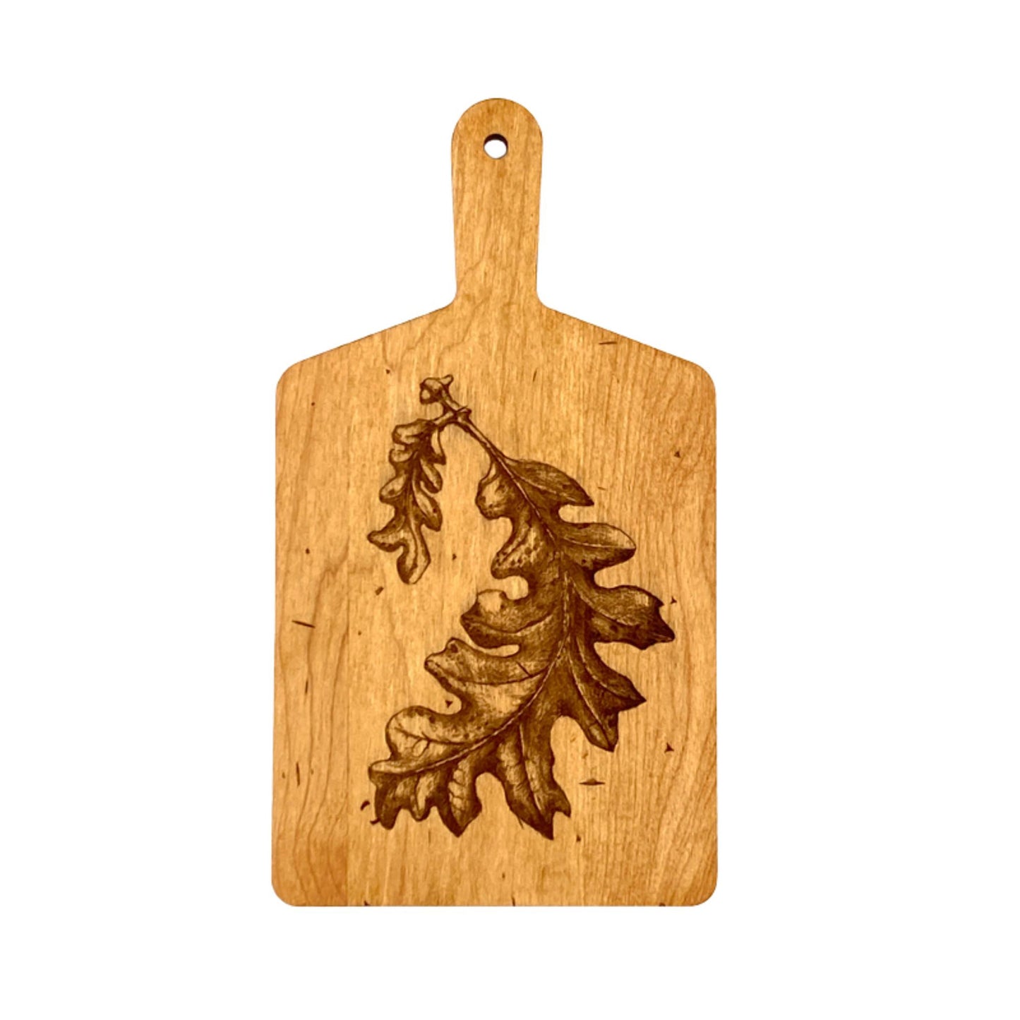 Laura Zindel Artisan Maple Rectangle Handled Serving Board -Oak Leaf