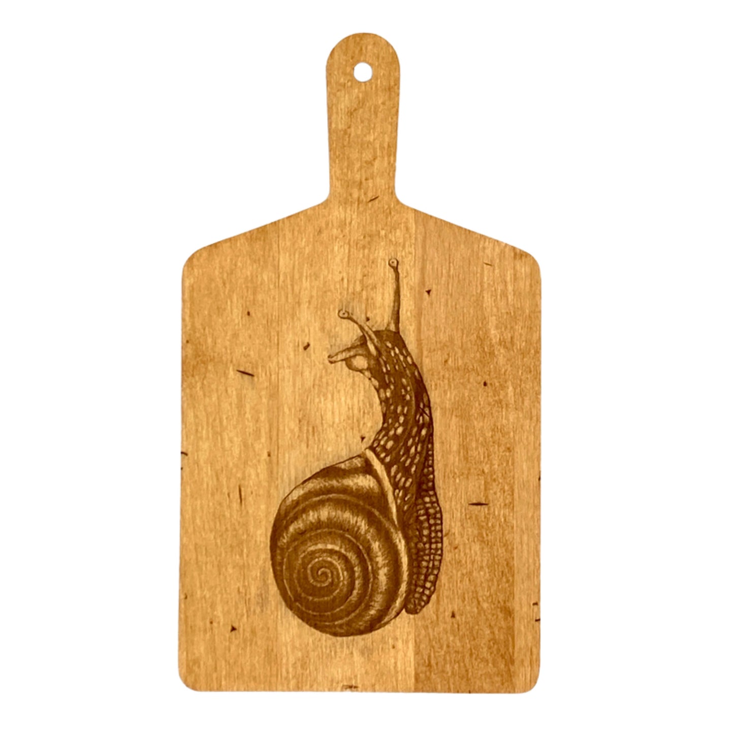 Laura Zindel Artisan Maple Rectangle Handled Serving Board -Snail