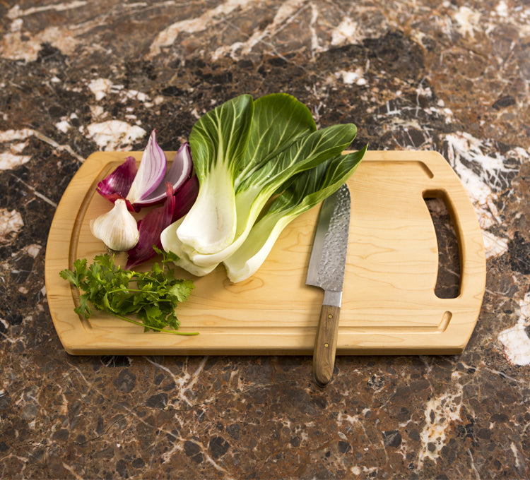 12 inch Bee's Oil Finished Chopping Bowl Set with Mezzaluna Knife