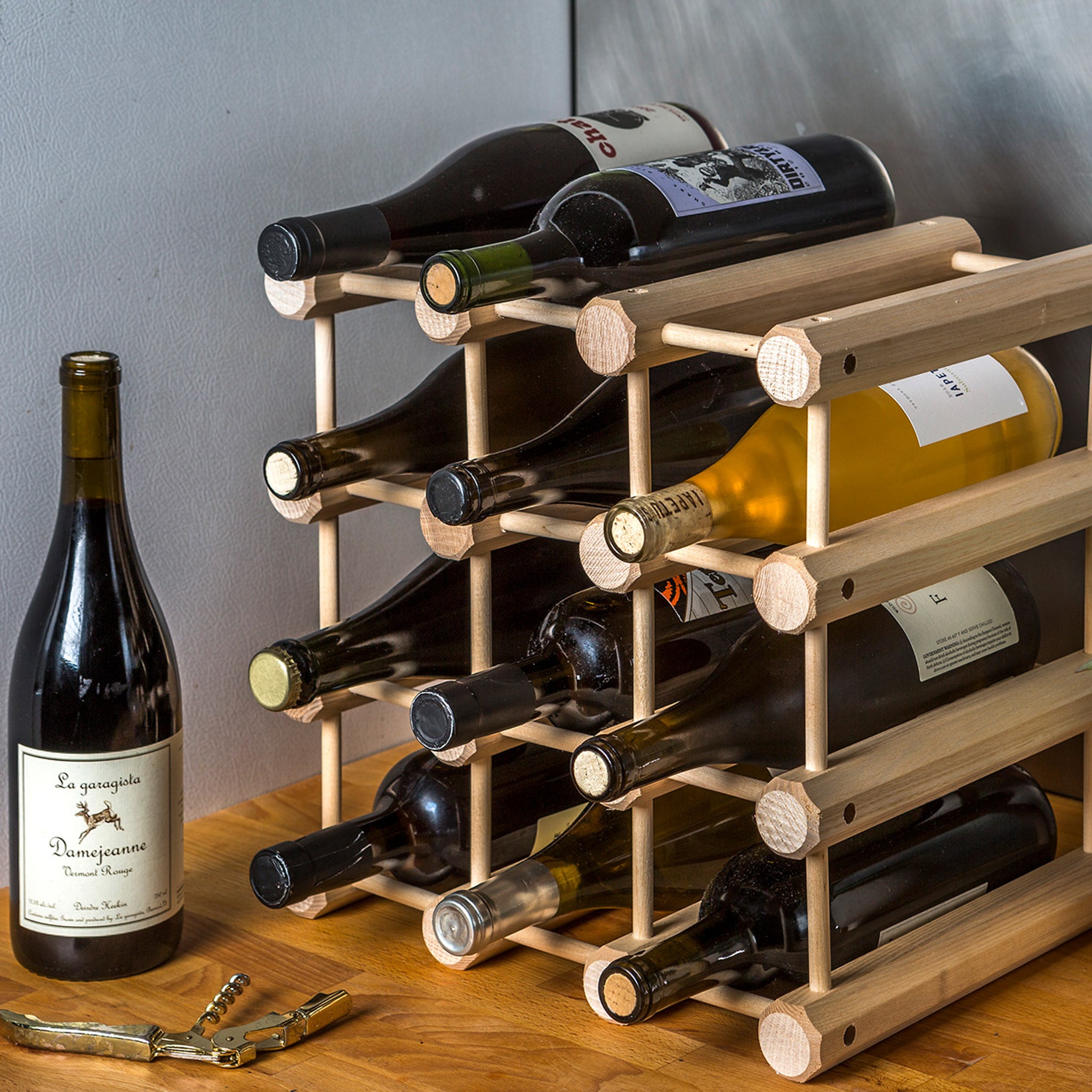 12 Bottle Wooden Ash Modular Wine Rack | JK Adams