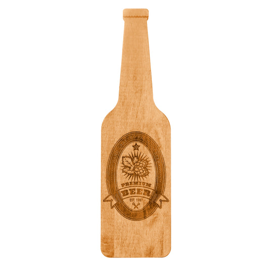 Novelty Beer Bottle Shaped Board Hops Label-20" x 5 1/2