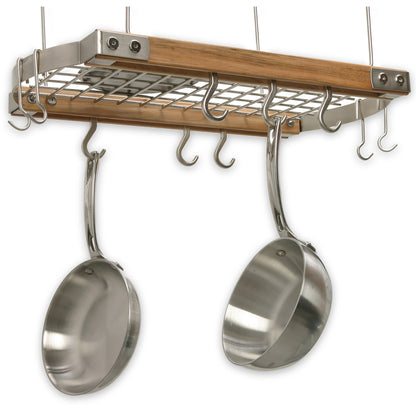 Maple Hanging Oval Pot Rack-24" x 13"