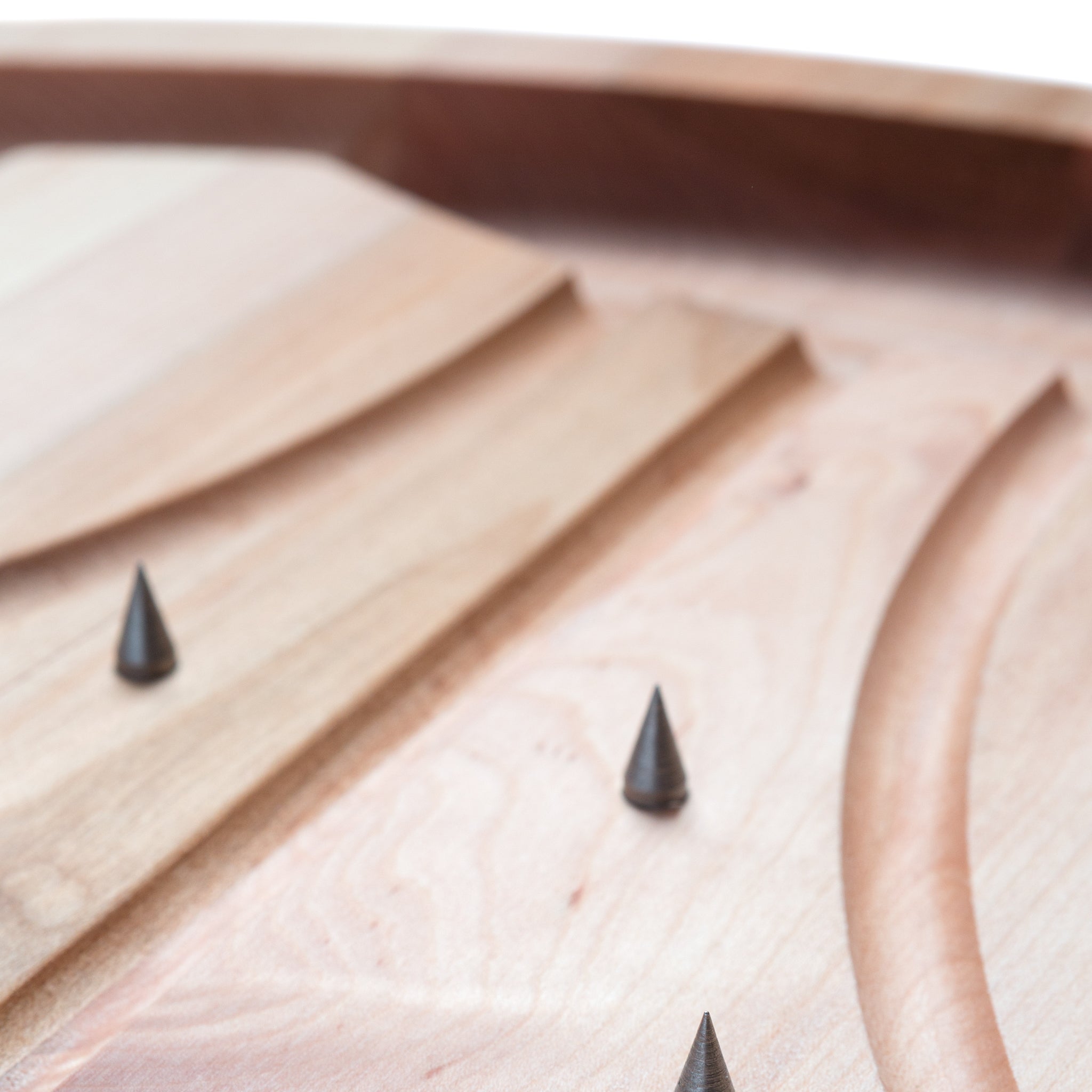 Wooden carving shop board with spikes