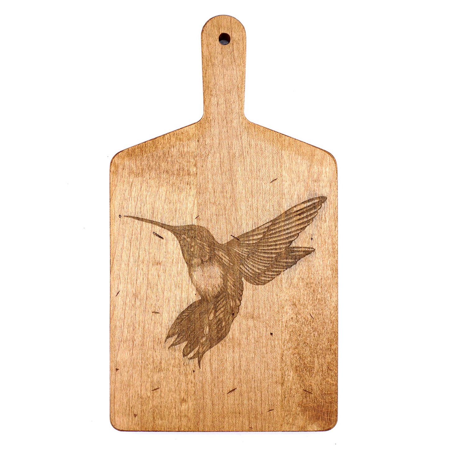 Laura Zindel Artisan Maple Rectangle Handled Serving Board - Hummingbird